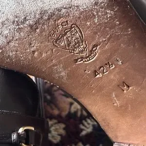 Vtg Gucci Classic GG Gold Brown Leather Men’s Slip On Loafers Shoes Size 42.5 M Gucci | Shoes | Vtg Gucci Classic Gg Gold Brown Leather Mens  main image 3